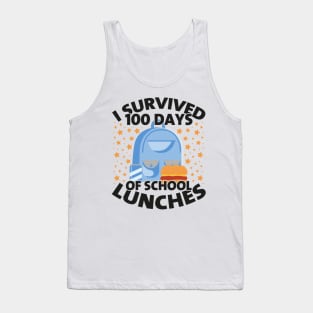 Funny 100 Days of School Lunch Lady, I Survived 100 Days of School Lunches Tank Top